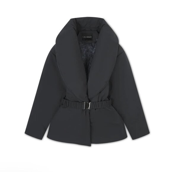 Marais Shawl Collar Belted Puffer Jacket - Picture 1 of 3